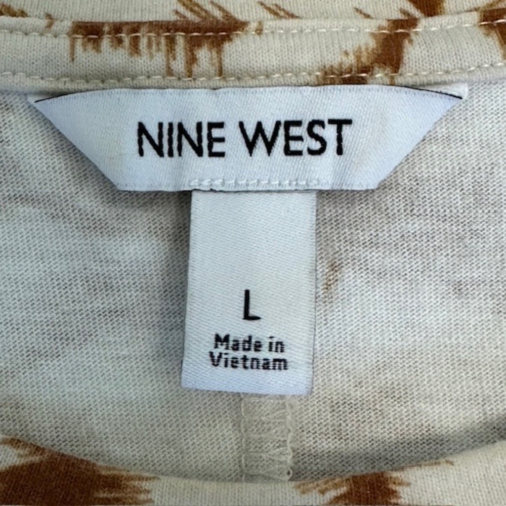 Nine West Midi Dress Brown Zebra Print Casual T-Shirt Dress‎ Large - Picture 10 of 12